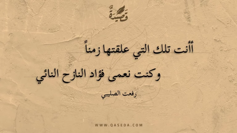 قصيدة أأنت تلك التي علقتها زمنا