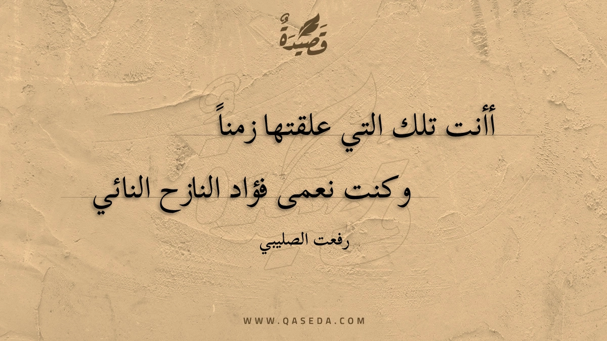 قصيدة أأنت تلك التي علقتها زمنا