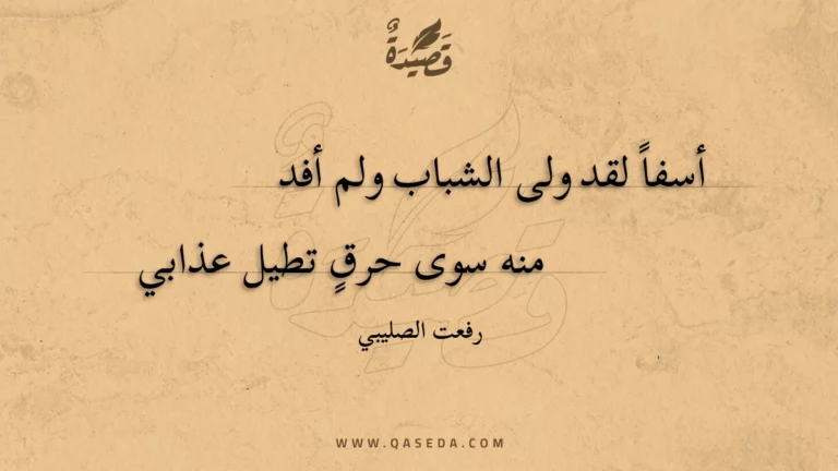 قصيدة أسفا لقد ولى الشباب ولم أفد