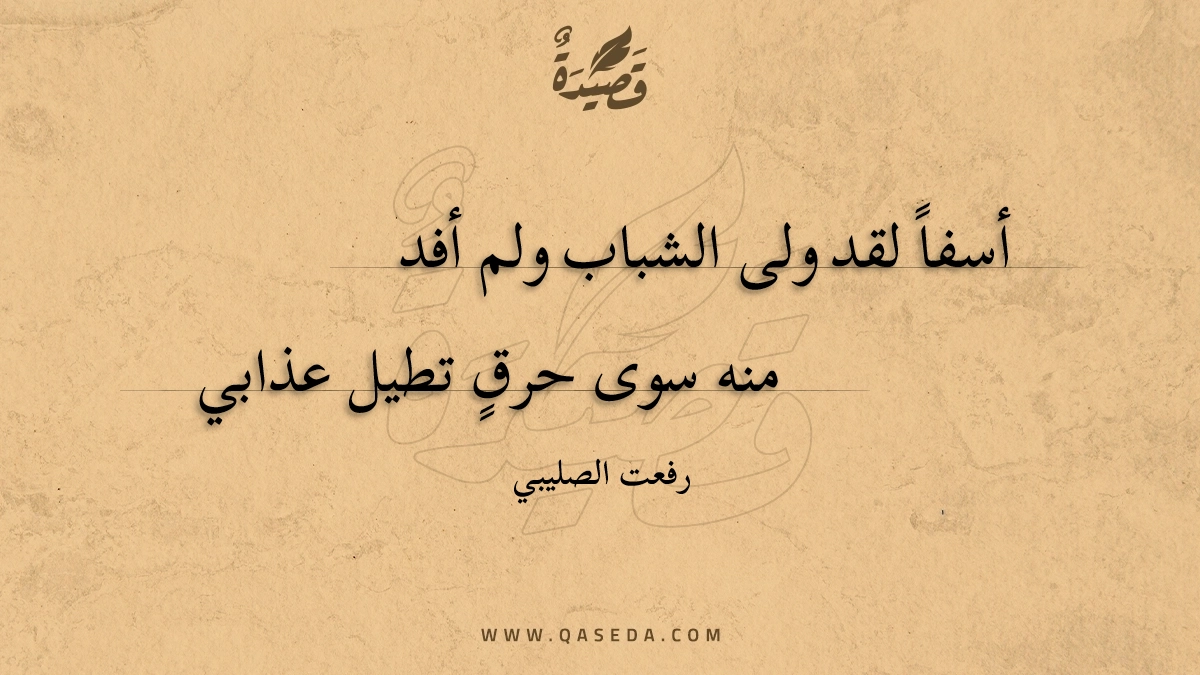 قصيدة أسفا لقد ولى الشباب ولم أفد