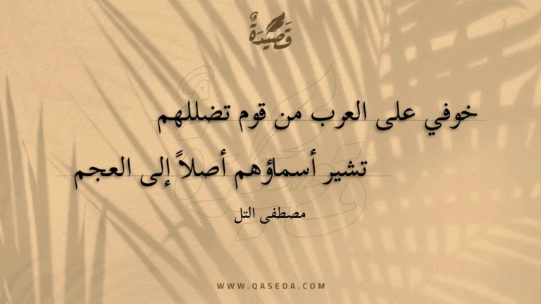 قصيدة خوفي على العرب من قوم تضللهم