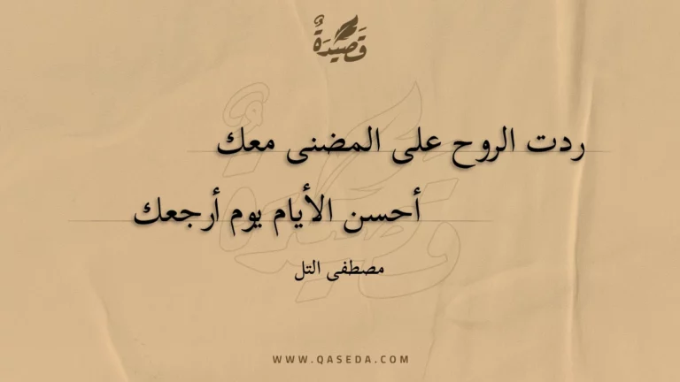قصيدة ردت الروح على المضنى معك