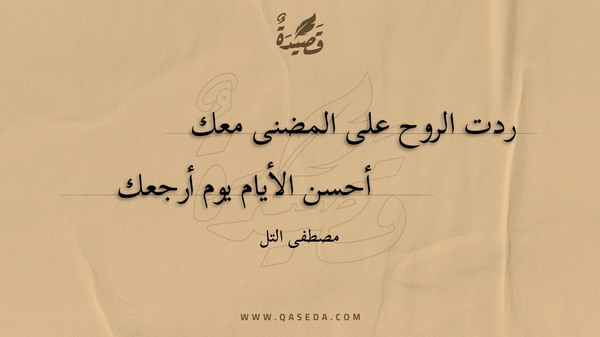 قصيدة ردت الروح على المضنى معك