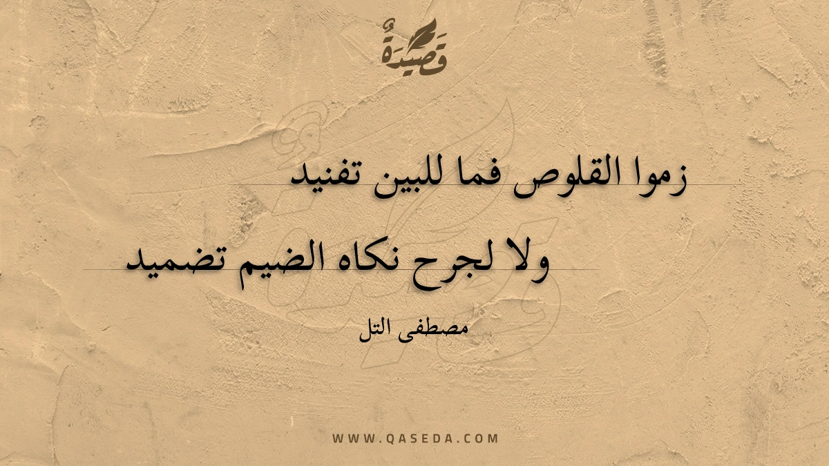 قصيدة زموا القلوص فما للبين تفنيد