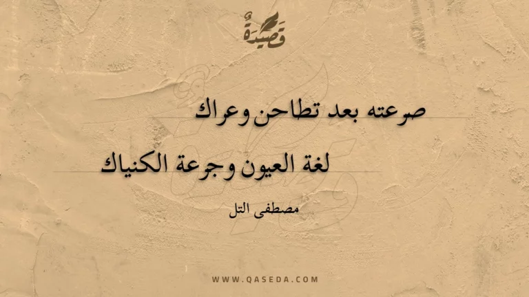 قصيدة صرعته بعد تطاحن وعراك