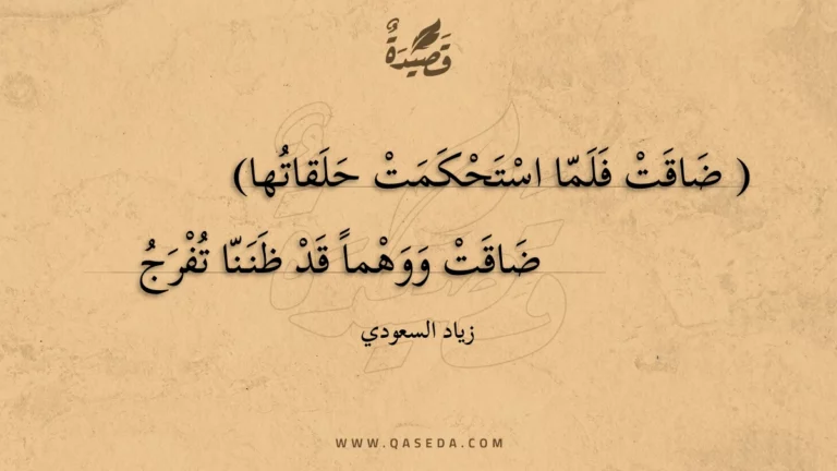 قصيدة ضاقت