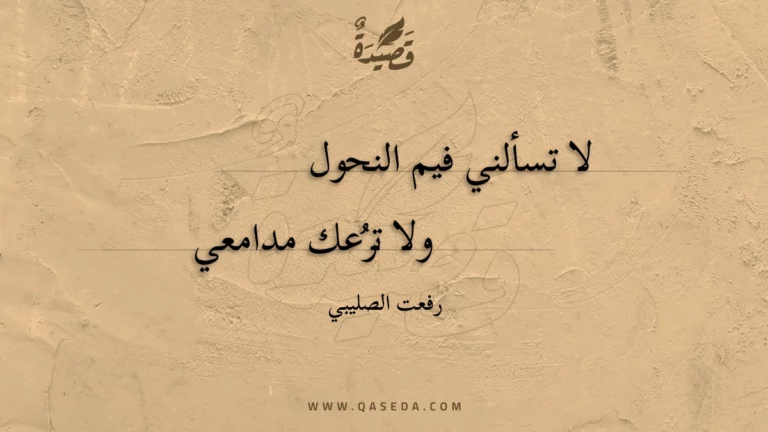قصيدة لا تسألني فيم النحول