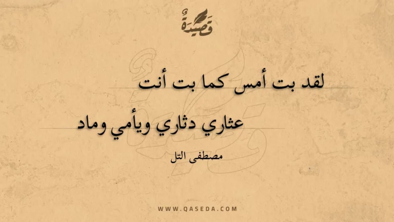 قصيدة لقد بت أمس كما بت أنت