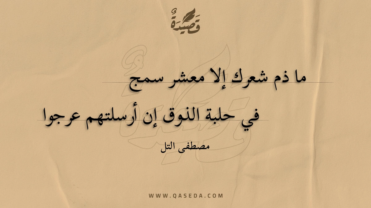قصيدة ما ذم شعرك إلا معشر سمج