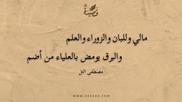 قصيدة مالي وللبان والزوراء والعلم