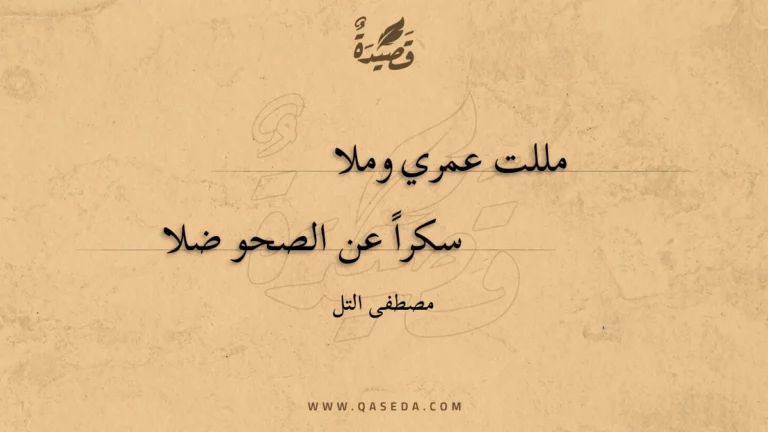 قصيدة مللت عمري وملا