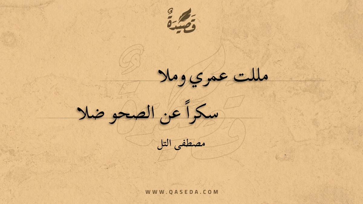 قصيدة مللت عمري وملا