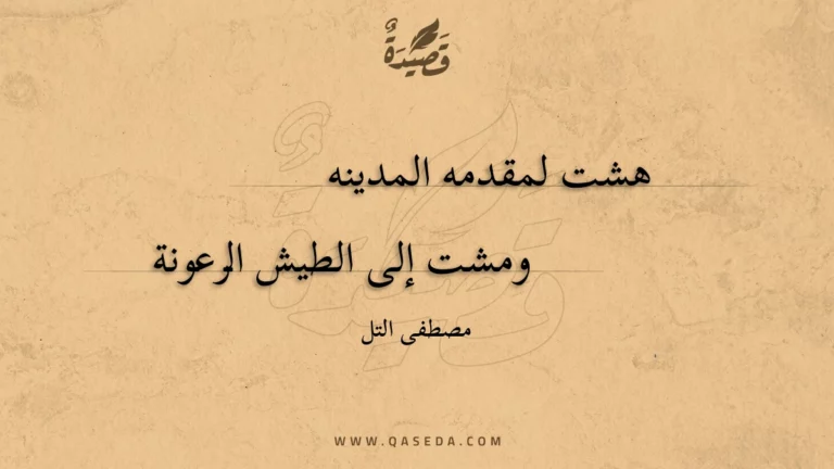 قصيدة هشت لمقدمه المدينه