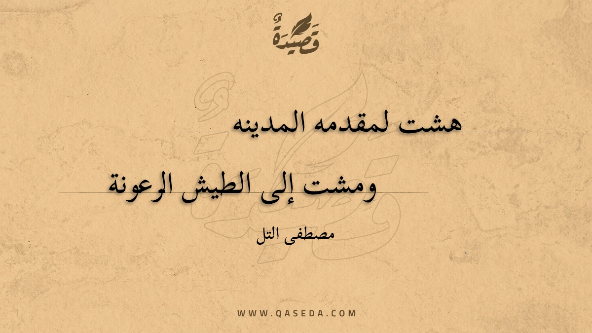 قصيدة هشت لمقدمه المدينه