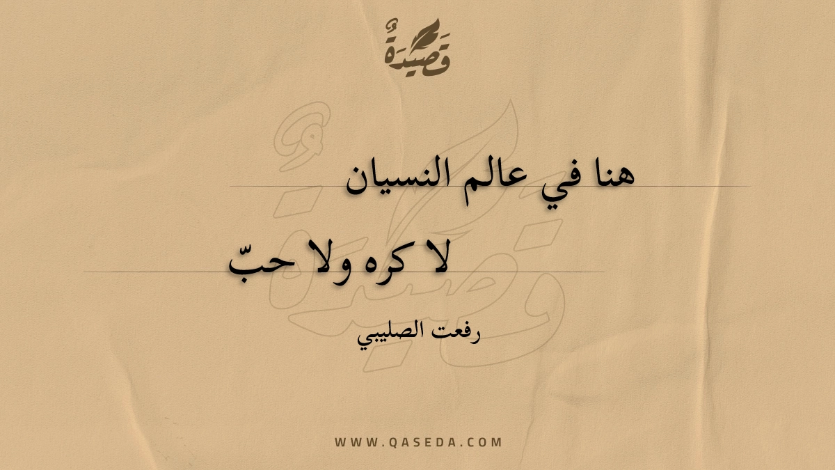 قصيدة هنا في عالم النسيان
