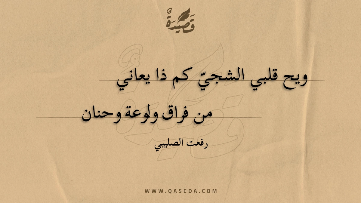 قصيدة ويح قلبي الشجي كم ذا يعاني
