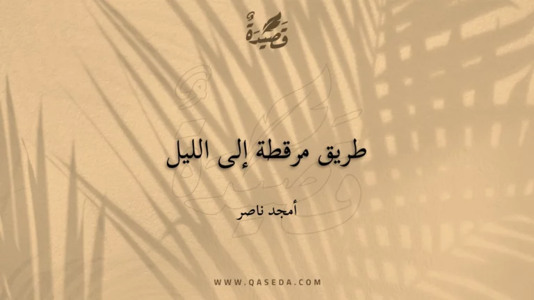 قصيدة طريق مرقطة إلى الليل