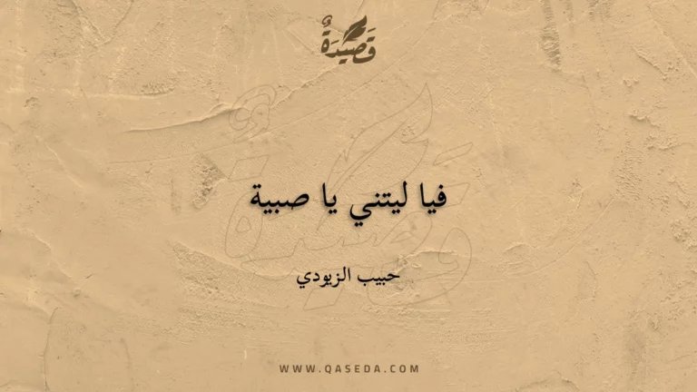 قصيدة فيا ليتني يا صبية